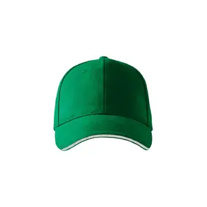 Cepure MALFINI Cap Sandwich 6P Kelly green 340 g/m²