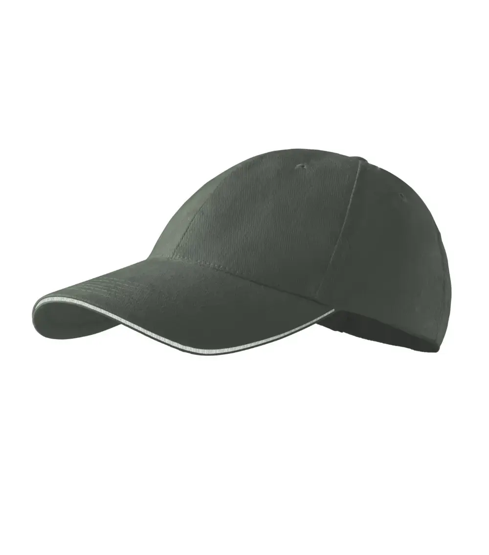 Кепка MALFINI Sandwich 6P Castor gray 340 g/m² Photo 3
