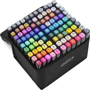Alcohol markers set Extralink — 100-piece professional coloring marker set