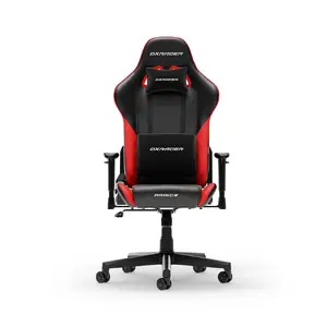 Spēļu krēsls DXRacer PRINCE L melni-sarkans – ergonomisks dizains, regulējami roku balsti