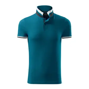 Поло MALFINI ADL 25693, мужское, воротник-стойка, petrol blue, 215 г/м²