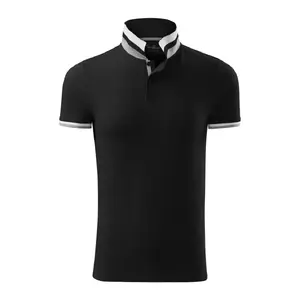 Поло MALFINI Collar Up чёрное, мужское, 215 г/м², модель ADL 25601