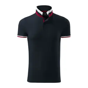 Поло MALFINI Collar Up тёмно-синее, мужское, 215 г/м², короткий рукав, классическая посадка