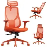 Biroja krēsls Sense7 MOYO Orange — ergonomisks regulējams grozāmais krēsls ar jostasvietas atbalstu
