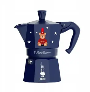 Moka pot BIALETTI Moka Express 3-cup 150 ml, Joyful Christmas Blue