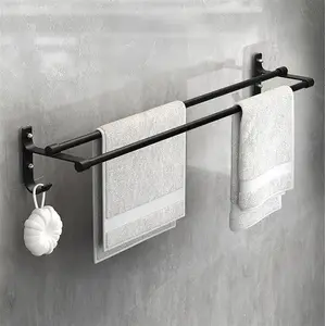 Towel Rack Aptel AG987 60x11 cm Matte Black — wall-mounted bathroom accessory
