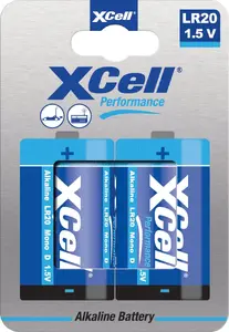 Baterija XCell LR20 (Mono D) alkaliskā, 2 gab.