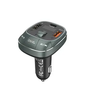 Car charger Vention 3-Port USB (USB-C + 2× USB-A) 30W/18W/5W Black