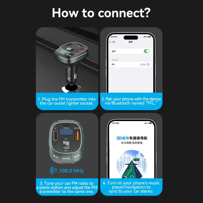 Vention car charger 3-Port USB-C PD 30W Photo 5