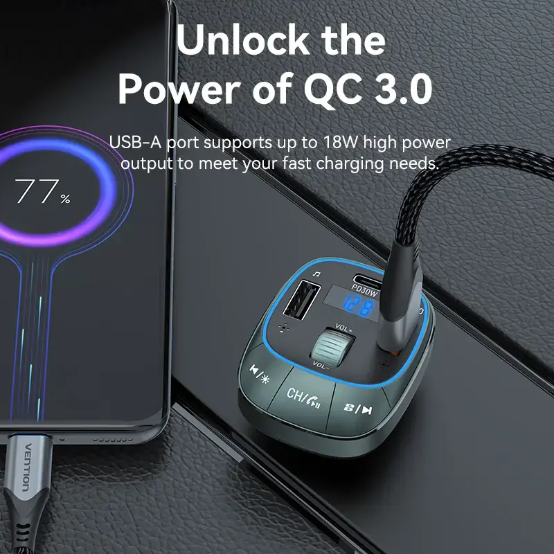 Vention car charger 3-Port USB-C PD 30W Photo 12