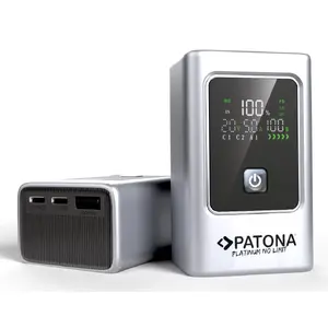 Portable power bank PATONA 4238, 10000 mAh, 37 Wh, USB-C input x2, USB-A output, 35W + 18W outputs, fast charge, silver