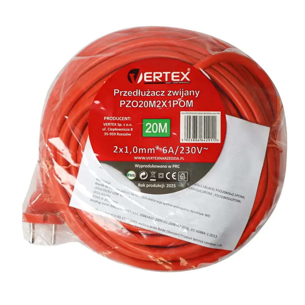 Удлинитель 20 м VERTEX PZO20M2x1.0mm Photo 3