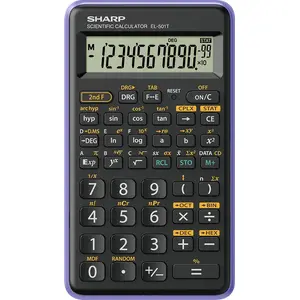 Scientific Calculator Sharp EL-501T Pocket 12 Digits Black Purple