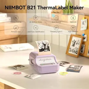 Etiķešu printeris NIIMBOT B21 Pro pārnēsājams violets Bluetooth