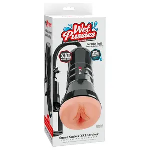 Masturbator Pipedream PDXE WetP SuperSucker XXL — self-lubricating TPE stroker, 27.3 cm total, 24.1 cm insertion