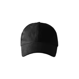 Детская кепка MALFINI 6P Kids чёрная, плотность ткани 340 г/м²