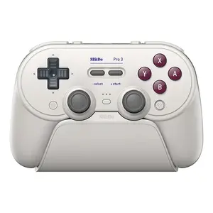 Gamepad 8BitDo Pro 3 BT Charger for PC Switch balts — bezvadu kontrolieris ar USB uzlādi