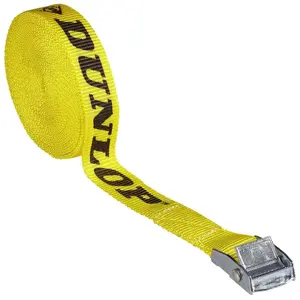 Lashing strap DUNLOP 5 m — 2418575, polyester webbing with metal cam buckle, load restraint for cargo