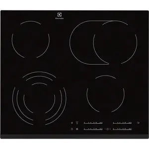 Electrolux EHF6547FXK Black Built-in Ceramic Hob 4 Zones Touch Control
