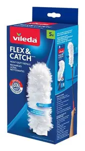 Vileda 177664 Flex & Catch Duster Refills White 5 Pieces