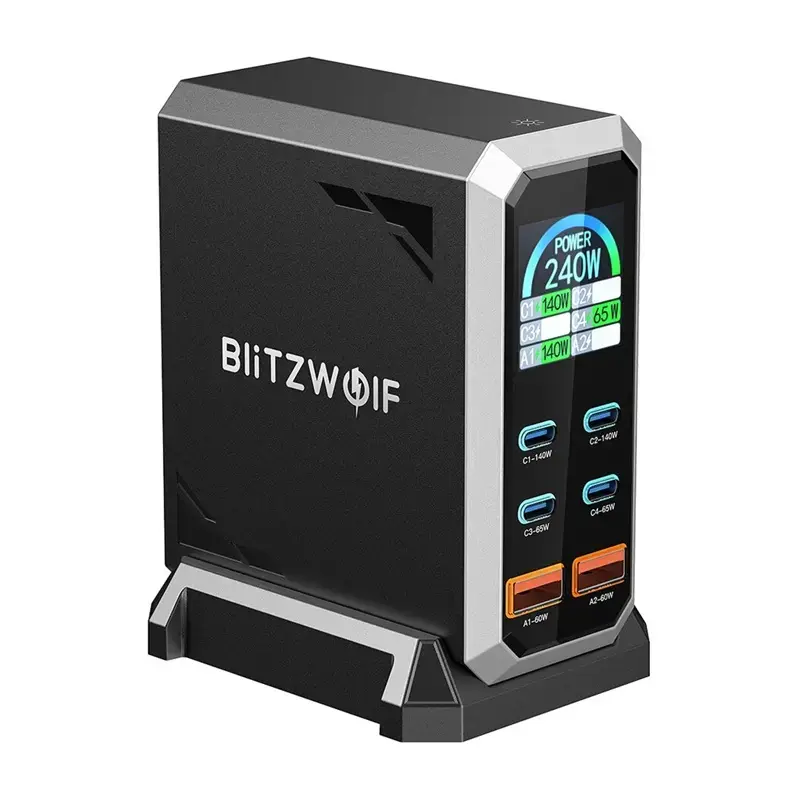 BlitzWolf BW-S31 сетевой зарядный 2×USB-A 4×USB-C PD 240W Photo 2