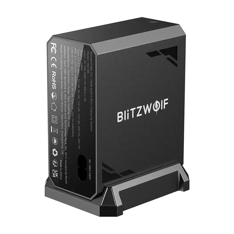 BlitzWolf BW-S31 сетевой зарядный 2×USB-A 4×USB-C PD 240W Photo 3