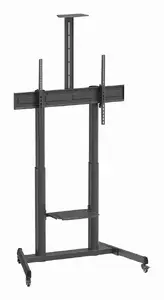 Gembird TVS-100T-03 Grīdas TV stiprinājums statīvs 60 līdz 100 collu ekrāniem līdz 120 kg ar VESA līdz 1000x600 mm un slīpumu Melns