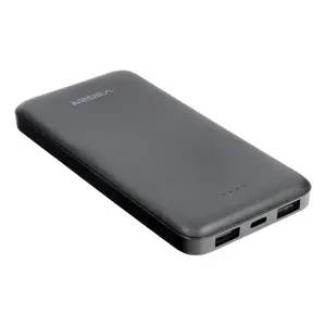Powerbank Veger A10 10000mAh 2A melns portatīvais lādētājs, 10000 mAh kapacitāte, 2A izeja