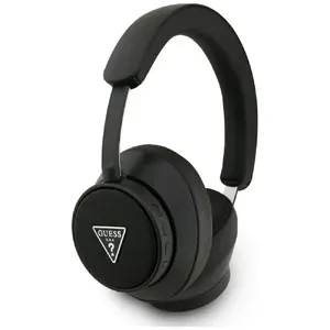 Pāri ausīm austiņas GUESS Bluetooth ENC Saffiano Triangle Logo melnas