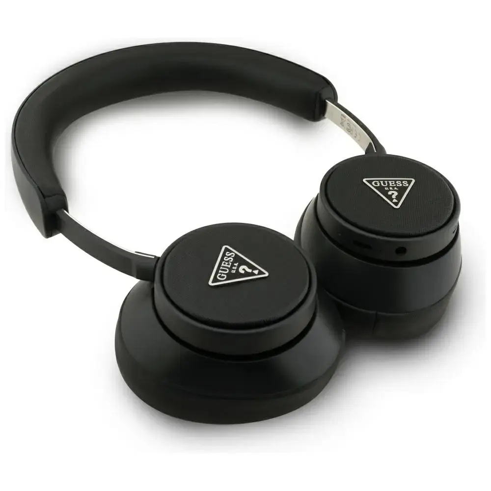 GUESS Bluetooth ENC pāri ausīm austiņas Saffiano melnas Photo 4