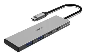 Hama USB Type-C хаб 10000 Mbit/s Серый 00200147