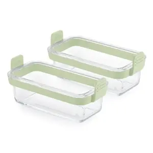 Baking Dish Lékué 890307 Rectangular Glass Green 199x94x89mm