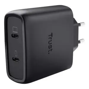 Charger Trust Maxo 65W 2-Port USB-C GaN Charger Fast Charging Black