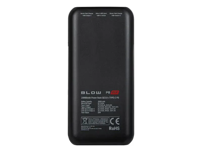 Power Bank BLOW PB20E 20000 мА·ч QC+PD 20W Photo 4