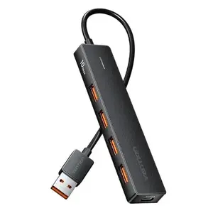 USB-концентратор 5 в 1 Vention CHOBB — 5 портов (4× USB 3.2 Gen 2 Type-A, 1× USB 3.2 Gen 1 Type-A), 0,15 м, ABS, чёрный
