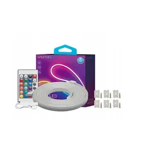 LED neon light Vention PAEWJ-EU 5 m, silicone, DC 12V, 72 LEDs/m, 15 W, IP65, IR remote