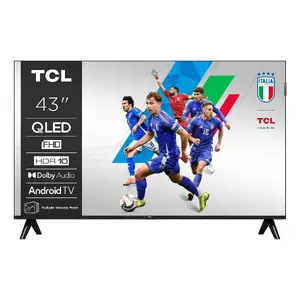 Телевизор TCL 43V5C 43" QLED Full HD (1920x1080) Android TV, HDR10, 2x HDMI, Wi‑Fi, Bluetooth, 20 Вт