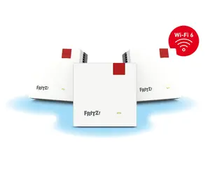 AVM FRITZ!Mesh Set 1600 Mesh System Dual-band 2.4 GHz 5 GHz Wi-Fi 6 3000 Mbit/s Red White