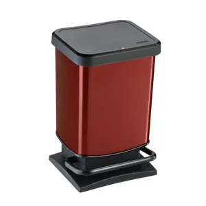 Rotho Paso 20L Rectangular Pedal Bin Red