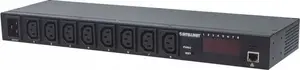Блок распределения питания (PDU) INTELLINET 1U с IP‑управлением и фронтальным дисплеем для 19" стоек