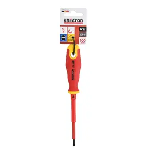 Flat screwdriver KREATOR KRTH20403, 100 mm blade, VDE insulated tip