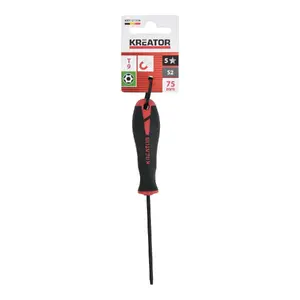 Screwdriver KREATOR KRTH21104 T9, 75 mm shaft, Torx T9 tip