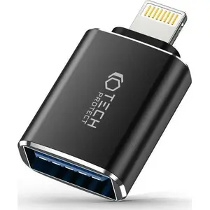 Переходник USB-A на Lightning OTG Tech-Protect THP1881 — чёрный, реверсивный Lightning