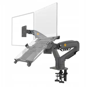 Dual ergonomic desk mount for laptop and monitor North Bayou F160-FP with 3D adjustment, model H160-FP