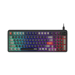 Клавиатура MSI Forge GK110 — полноразмерная (100%), USB проводная, QWERTY US English, мембранная, RGB-подсветка, 97 клавиш, чёрная