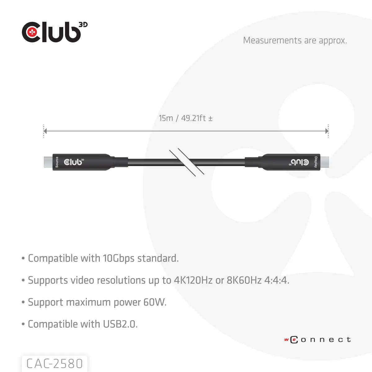 USB-C Кабель CLUB3D CAC-2580 Photo 2