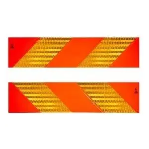 Reflective warning sign panel IWH 97609, rectangular 565×130 mm, compliant with ECE 70.01