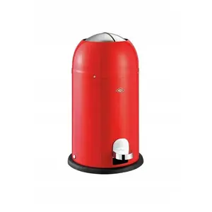 Atkritumu tvertne Wesco Kickmaster Junior 12L sarkana, ar pedāli, neliela