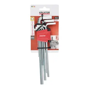Wrench set KREATOR KRTH21801, 9 pcs, sizes 1.5–10 mm, metric precision