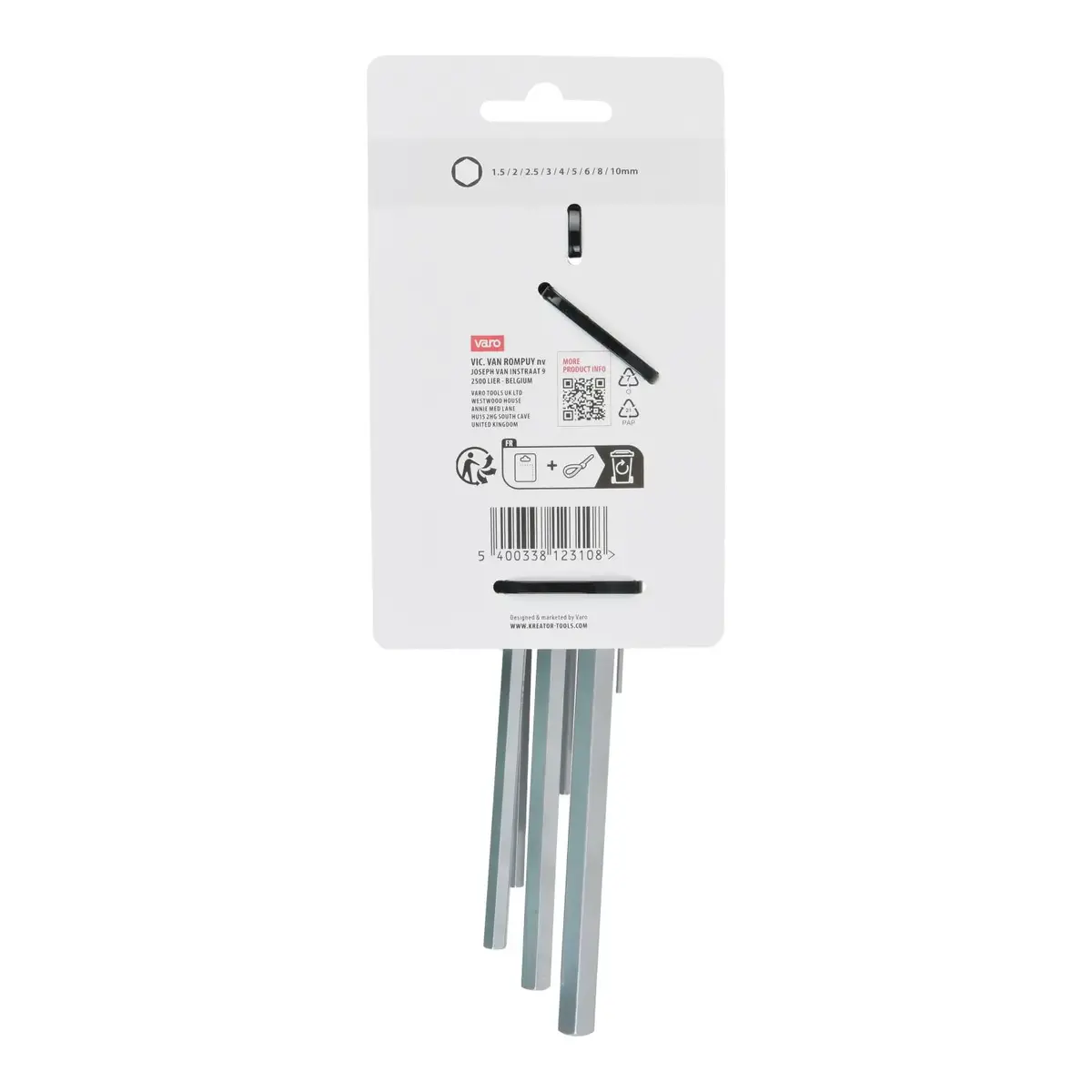 Uzgriežņu atslēgas KREATOR KRTH21801 — 9 gab. 1,5–10 mm Photo 2